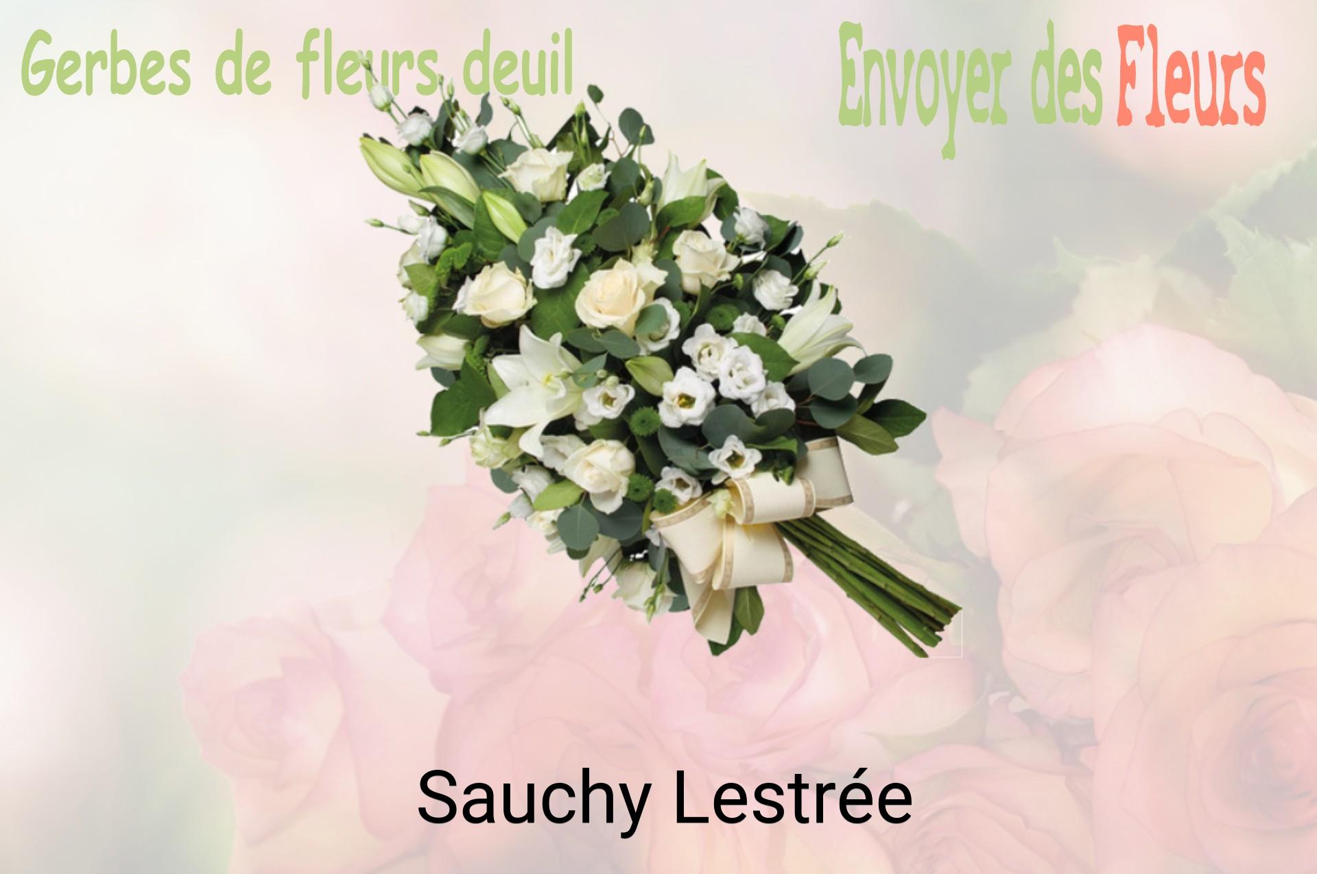 Gerbe de fleurs de deuil livrée à Sauchy-Lestrée